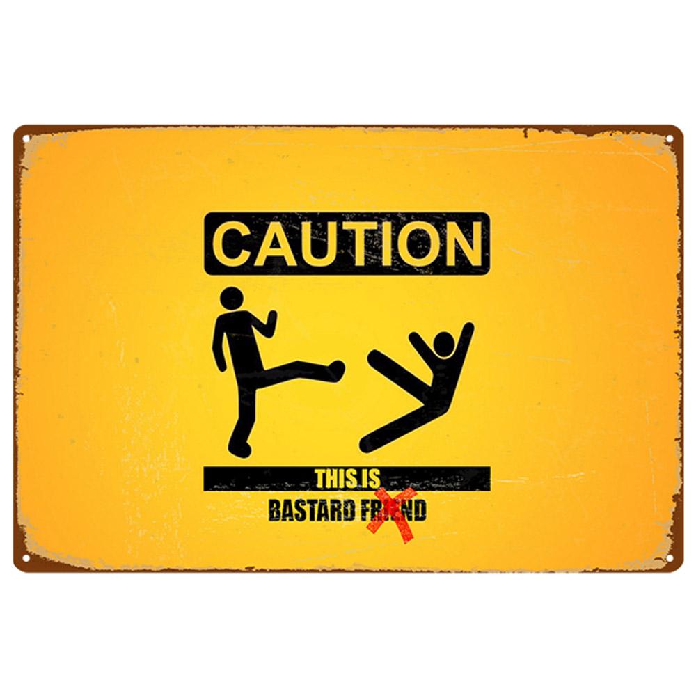 Внимание, винтажные металлические жестяные знаки, опасный металлический плакат, предупреждение, ретро-налет, украшение на стену