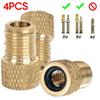 4 шт. F/V к A/V адаптер клапана Велосипедный переходник клапана Presta к Schrader Золотой адаптер французского клапана для велосипедной шины Велосипедные аксессуары