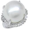 Pearl Ring Pt900Platinum/Pearl/diamond #4.5(US Size) 18g Women Used