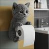 Cat Toilet Paper Holder Wall-Mounted Toilet Roll Holder Bathroom Kitchen Loo Roll Organizer for Cat Lovers Housewarming Gift