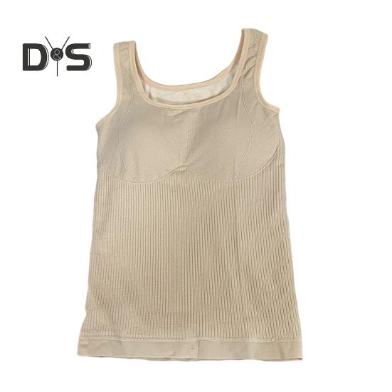 Winter Women Thermal Vest with Chest Pads Seamless Velvet-lined Fast Temperature Lock Heating Slim Fit Elastic Sleeveless Inner Wear Bottoming Tank