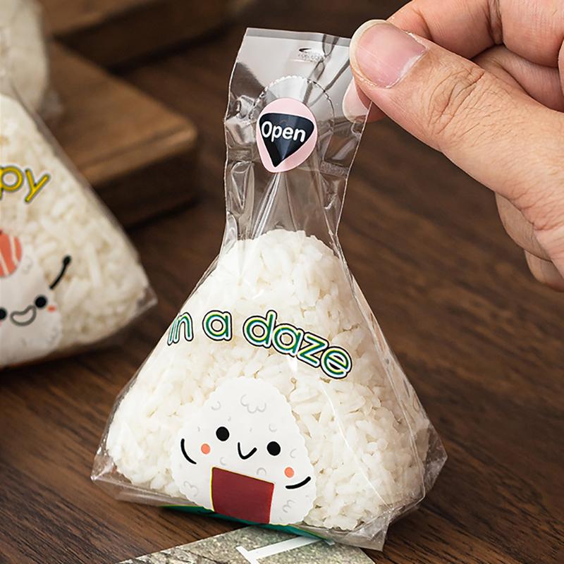 50/100 шт., симпатичные мультяшные треугольные рисовые шарики, упаковочная сумка, водоросли, онигири, суши, бэнто, форма для приготовления, аксессуары для бэнто, сумки для суши