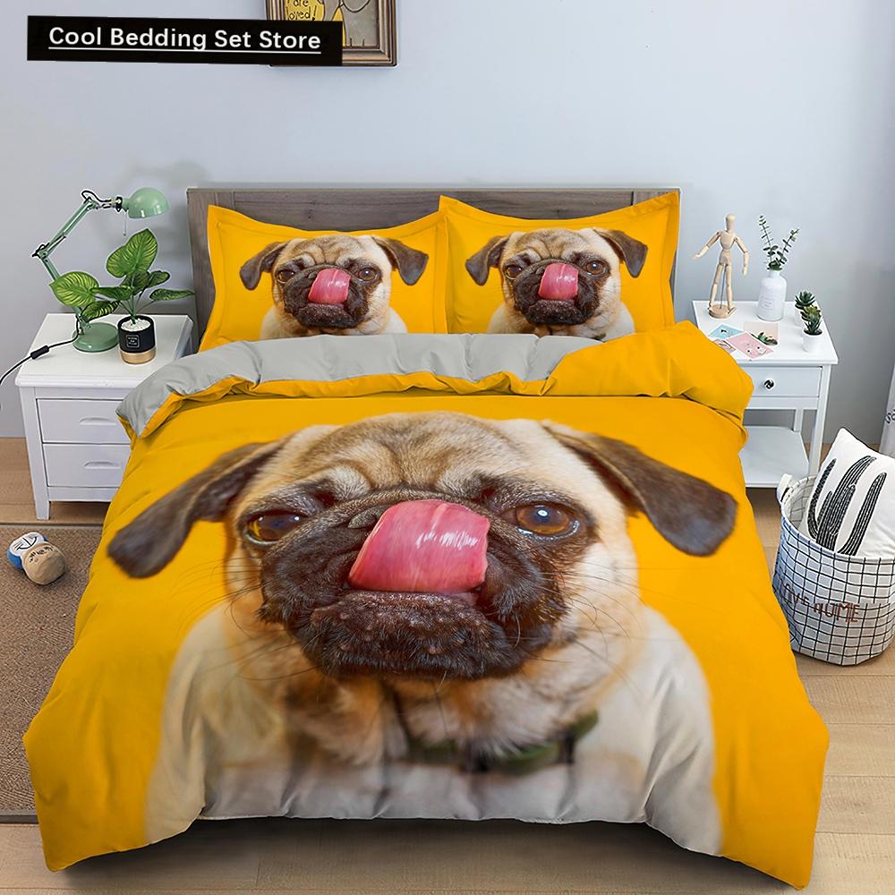 Animal Dog Duvet Cover King Queen Size Kids Cute Pet Puppy Them Bedding Set Corgi Golden Retriever 2/3pcs Polyester Quilt Cover