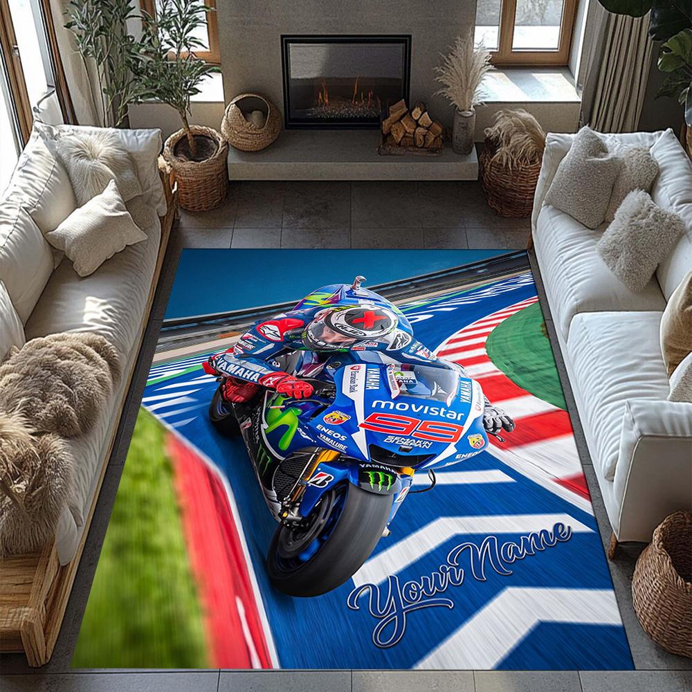 Jorge Lorenzo Customize Text Floor Rug Office Rug Design For Foyer Kitchen Outdoor Decorate Room Antislip Carpet Anime Office Decor