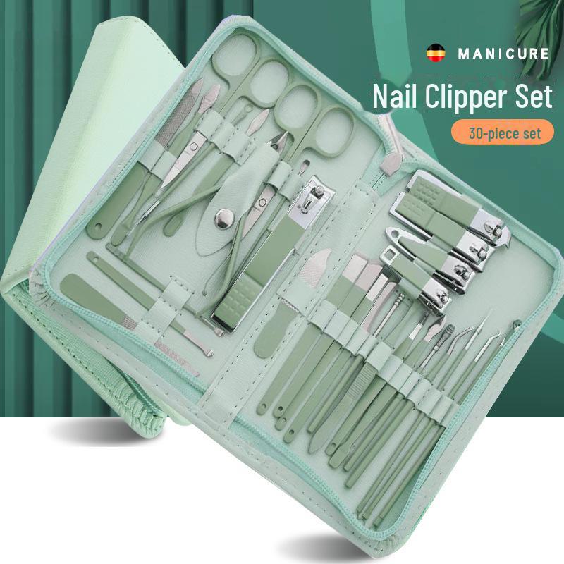 Набор из 22-х кусачек и ножниц из нержавеющей стали с зеленым футляром на молнии