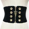 Women Corset Belt Tummy Zipper Closure Elastic Fashion Slimming Daily Body Shaping Breathable Ultra Wide Soft Black High Waist