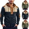 Men's Loose Leisure Color Clashing Hooded Hood Long Sleeves Hoodie