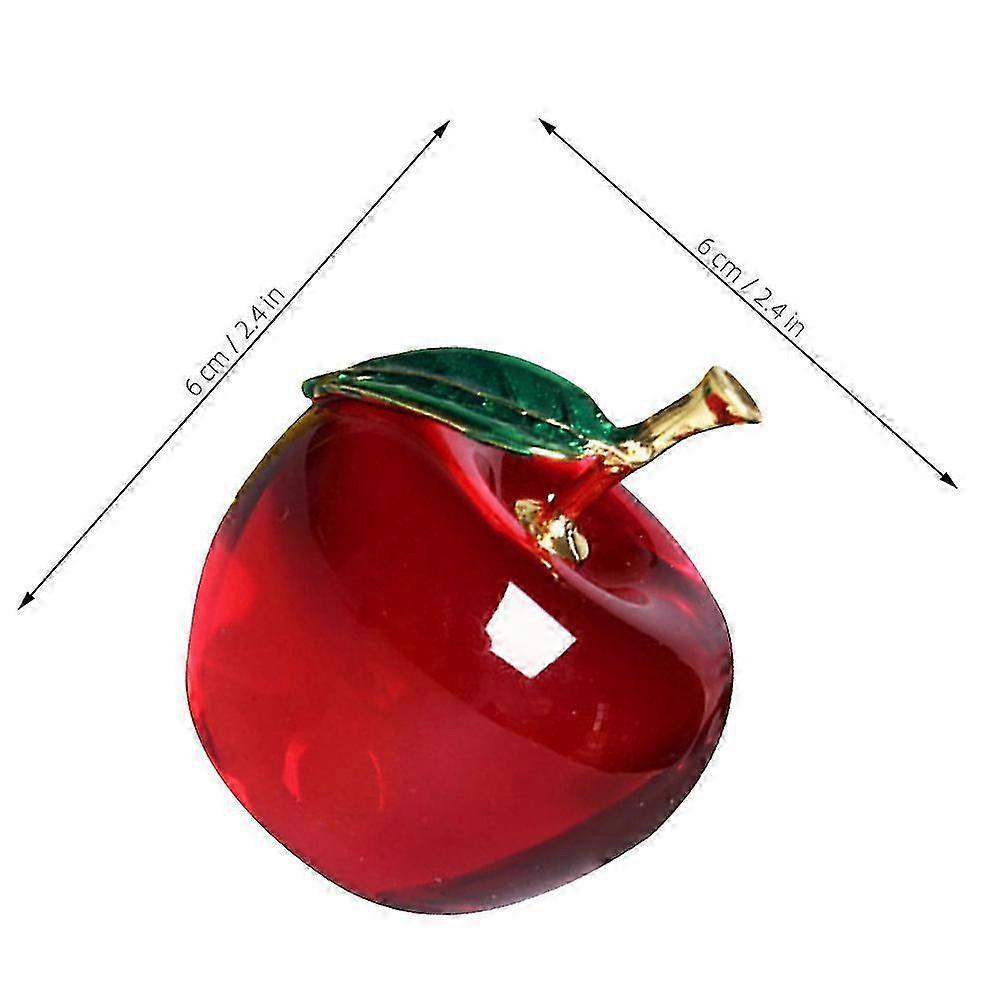 Fruit Showpiece for Decoration 2Pcs Crystal Fruit Sculpture Made of Glass