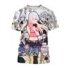 Летняя аниме-персонажи, креативный дизайн, 3D-печать, крутая и персонализированная модная футболка