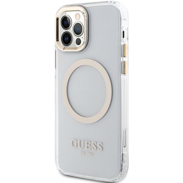 Guess Guhmp12Mhtrmd Iphone 12/12 Pro 6.1 Złoty/Gold Hardcase Metalowa Ramka Magsafe