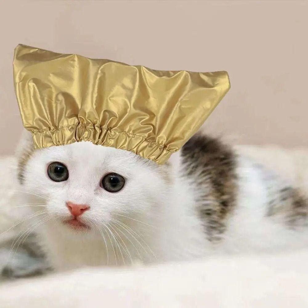 Полиэстеровая шапочка для душа для питомца Водонепроницаемая шапка для питомца Универсальная водонепроницаемая шапочка для душа для кошки
