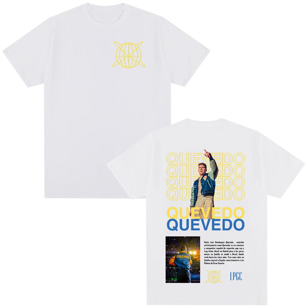 2026 SpringSummer Rap Artist QUEVEDO Good Morning Tour Mens Clothing HipHop Retro Pure Cotton Streetwear