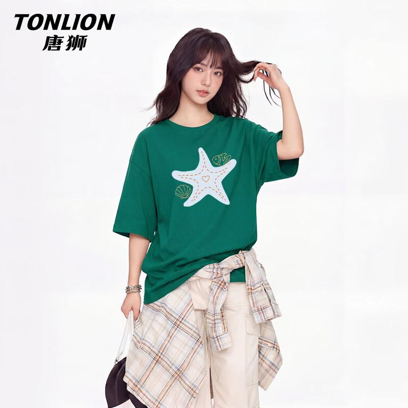 Женская футболка TonLion 200 г плотного хлопка свободного кроя
