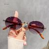 Retro Oval Ladies Sunglasses Fashion  Designer Clear Gradient Lens Eyewear Men Luxury Wooden Sun Glasses Shades UV400