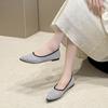Женские туфли на плоской подошве с острым носком, однотонные вязаные туфли без шнуровки, повседневные дышащие балетки на плоской подошве, женские туфли на плоской подошве, женские лоферы