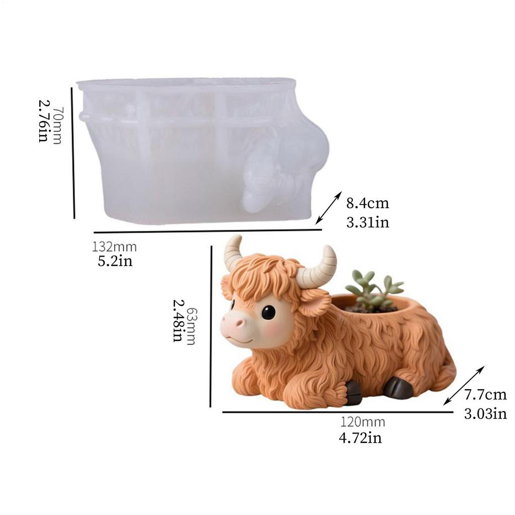 Формы для коров Силиконовая форма для украшений в виде коров для дома 3D милое украшение лежачая форма для школы газона Рождества сада фермерского дома