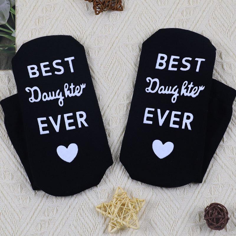 Best Series Cotton Tube Socks with English Letters and Dots - Perfect Thanksgiving Gift for EU & US