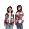 Детская осенне-зимняя клетчатая флисовая куртка с капюшоном и длинными рукавами, повседневный модный универсальный топ унисекс для детей старшего возраста
