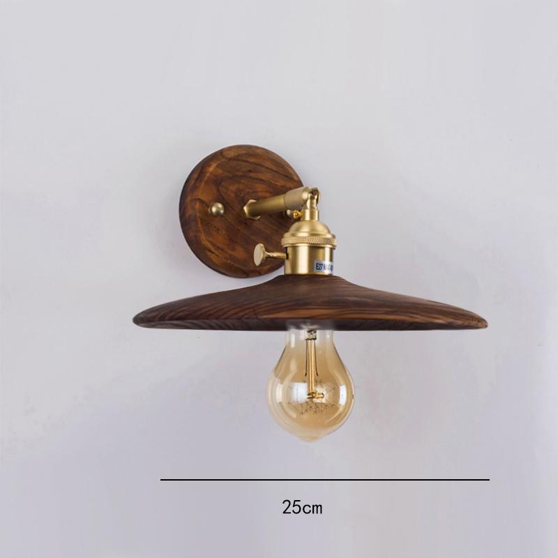 Retro Black Walnut Color Wall Lamp Nordic Homestat Bedside Cafe Restaurant Studio Window Door Lamp