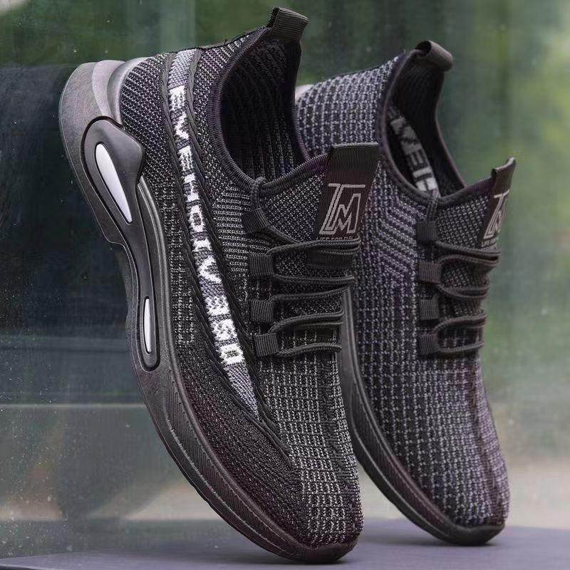 Single mesh hollow mesh shoes men's summer breathable mesh lightweight soft sole casual sports shoes