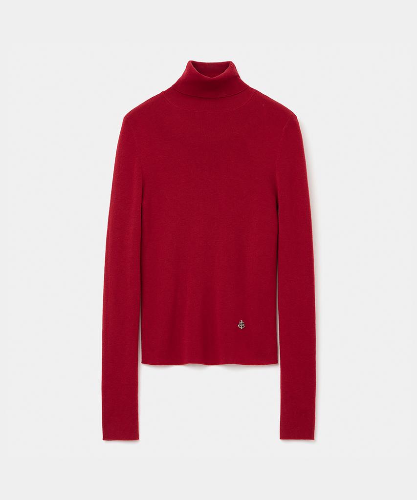 UNIFORM BRIDGE High Gauge Turtle Neck Knit(Women) Red