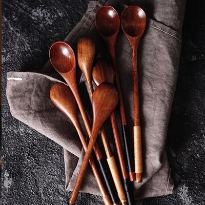 Деревянные ложки с длинной ручкой для приготовления пищи, ложки для размешивания чая и кофе, ложки для меда и чая, кофейные аксессуары