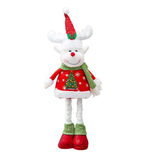 Рождественская кукла-украшение с выдвижными длинными ногами, плюшевая кукла Санта/Снеговик/Олень, игрушка, настольное стоячее украшение для подоконника, полки, каминной полки