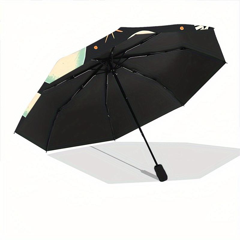1pc Ghost Bunny Automatic Open/Close Umbrella - Compact Travel Umbrella, 8-Rib Heavy-Duty Construction, Ideal Gift, 28048