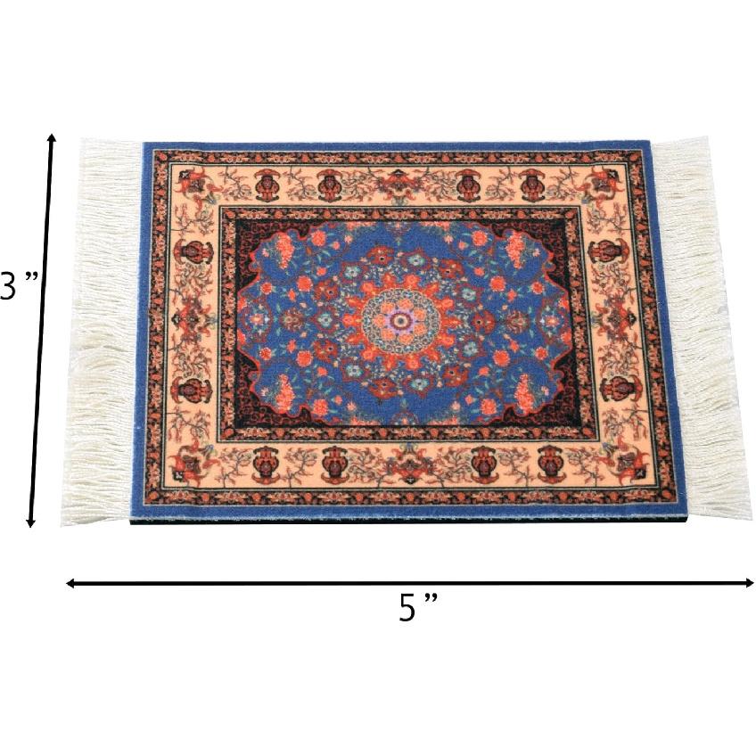 Set of 4 Rug Table Coasters ... Persian Design Fabric Carpet Drink Mats (Mix-4-5-7-8)