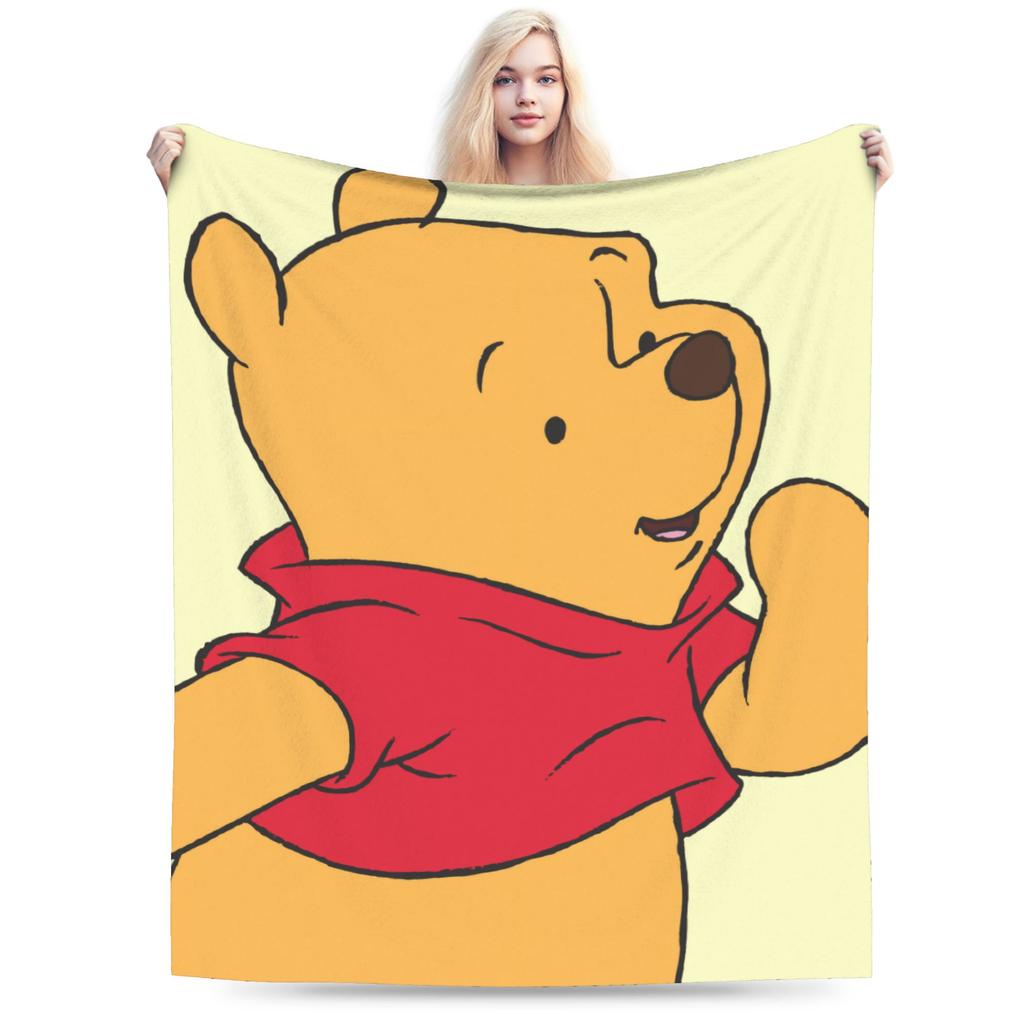 Pooh and Friends Blankets Flannel Summer Air Conditioning Winnie The Pooh Breathable Soft Throw Blankets Sofa Travel Rug Piece