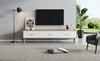 TV Low Panel Vintage, Wood TV Cabinet TV Table - Living Room Bedroom, Light Wood, Vintage Grain White Door Panel, 150*35*39cm