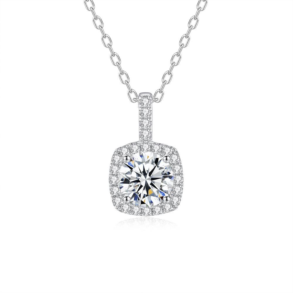 S925 Sterling Silver Moissanite Cross Pendant Clavicle Necklace for Women Luxury Sparkling Fine Jewelry Gift