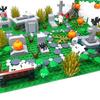Moc Small Particle Diy Assembly Ghost Cemetery Scene Ornaments Toy Building Blocks Horror Theme Room Decorations