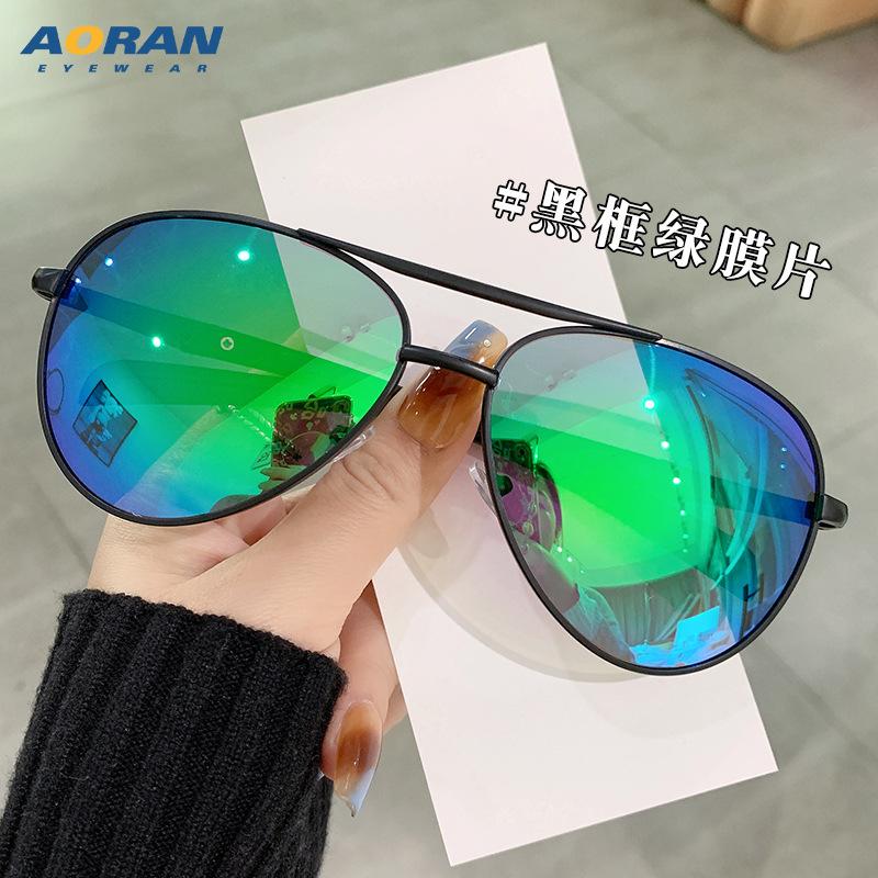 Women's high-end double-bridge outdoor cycling sunglasses, men's trendy street style decorative sunglasses