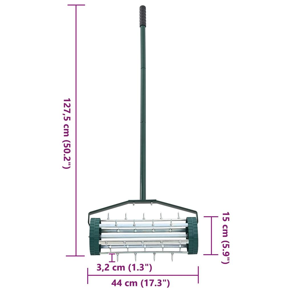 Lawn Aerator Roller with Aeration Tines for Lawn Care