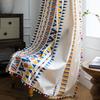 Qiyun Bohemian Pompon Cotton Linen Curtains