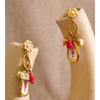 Yhpup Stainless Steel Rectangle Crayfish Drop Earrings 2026 Exclusive Design Spring Summer Style Ceramic Geometric Charm Jewelry