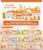 JIANWU 70mm*5m Vintage Autumn Street Town House Landscape Material Collage Scrapbook PET Tape Creative DIY Journal Stationery