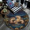 Otters Round Area Rug,Carpet Rug for Living Room Bedroom Sofa Playroom Decor,Non-slip Floor Mat
