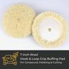 Шерстяная полировальная насадка Woolous, 7 дюймов, 100% натуральная овечья шерсть, полировальная насадка-чехол на липучке для полировки, шлифовки и детализации автомобилей и лодок