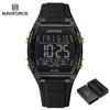 Naviforce Original Outdoor Men Boys LCD Digital Watch Calendar Chronograph Waterproof Night Pattern Silicone Strap Casual Fashion Watch NF6106