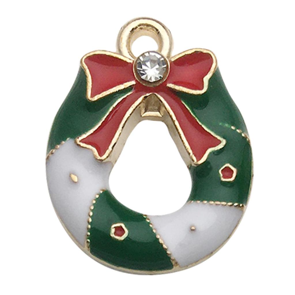 Set of 50 Christmas Oil Drop Pendants: Cute Santa, Snowman, Tree DIY Jewelry Accessories