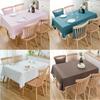 Solid Color Rectangular Cotton And Linen Tablecloth Desk Table Cloth Restaurant Tablecloth