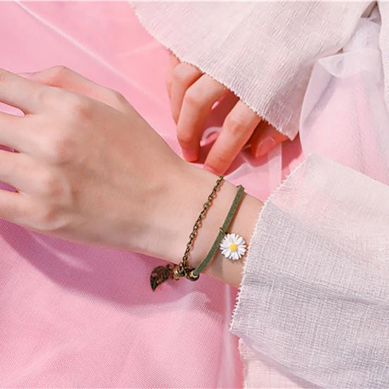 Stylish Bangle Double Layer Ladies Floral Pendant