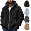 Men Fleece Hooded Jacket Qishki Issiq Fermuarda Yopiladigan Sviter Yumshoq Nafas Oladigan Palto Ochiq Havoda Sport va Kundalik Foydalanish uchun Kundalik Ustki Kiyim