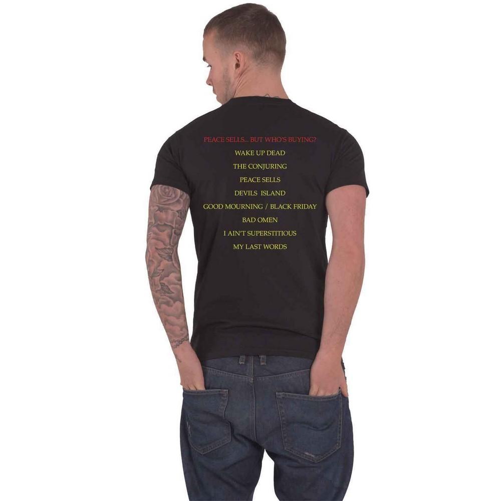Megadeth Unisex Adult Peace Sells Track List Back Print T-Shirt