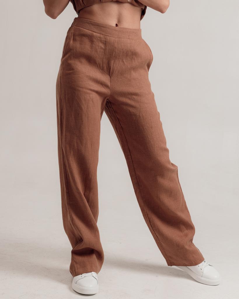 Костюм ленной Sandrom 9778 S (36) кемел (рубашка, брюки)