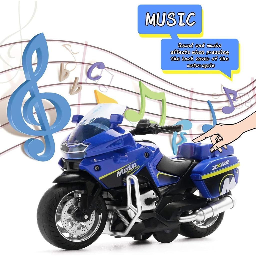 Литые полицейские игрушки для мотоциклов, со световыми и музыкальными игрушками Модель мотоцикла, игрушечный мотоцикл для детей 3-9 лет