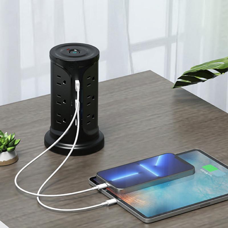Board Portable Tower Extenders With USB Ports Household High Power Vertical Socket Office Multiple Ports Socket