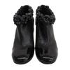 Great CHANEL Ankle boots black leather Women 38.5 G31795 Used